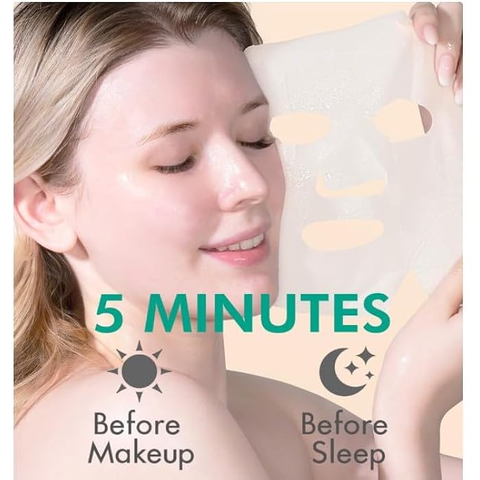 Sheet Mask - Hydrating Face Mask With Aloe - Korean Skincare for Intense Hydration Boost - 10 Piece Set - Aloe - 1 pc - Image 2